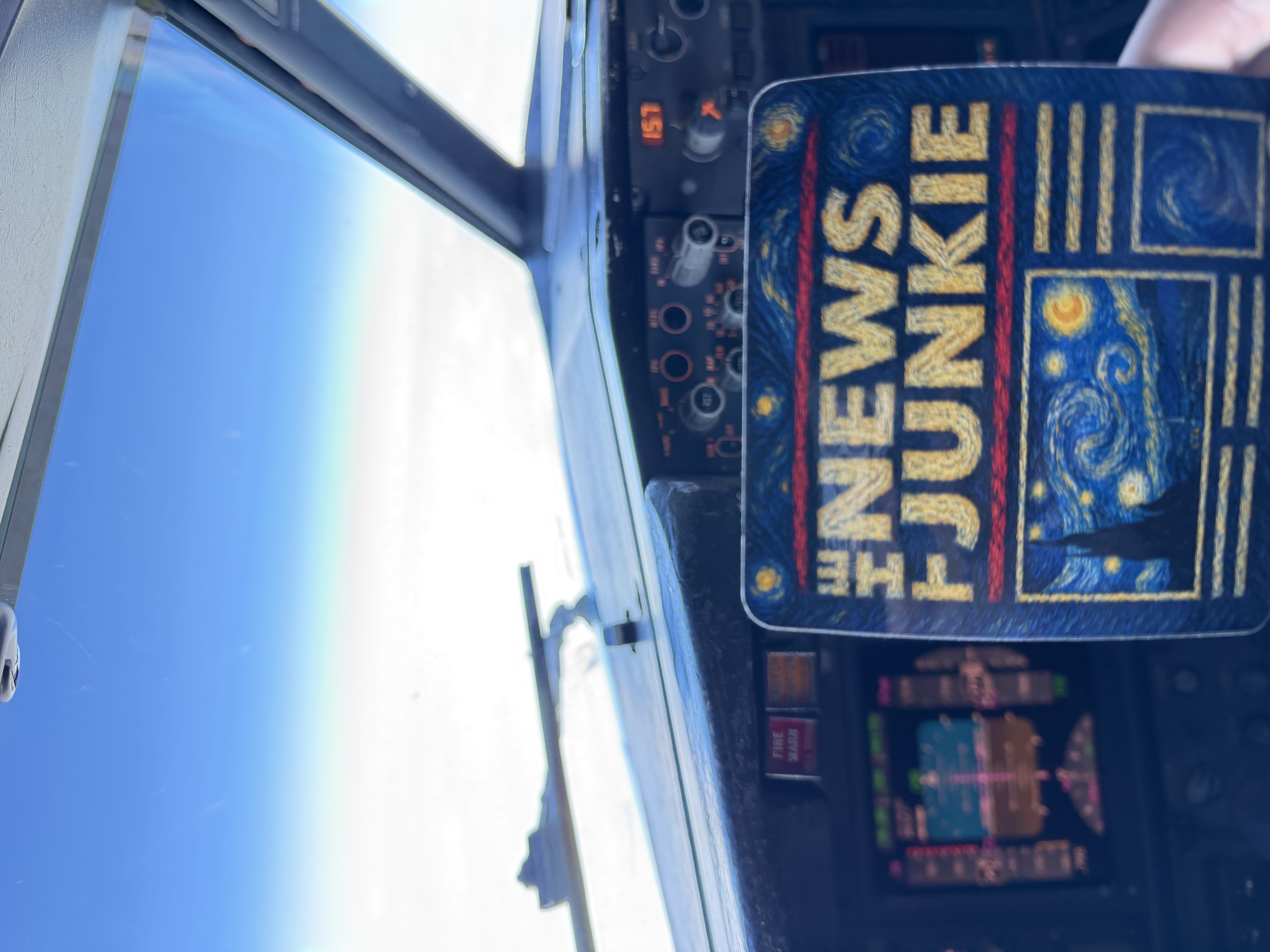 Late to the party with the “Rate My” photo… just got my Starry Night.  Representing up at 36,000 feet. 

Wiggles/Pops