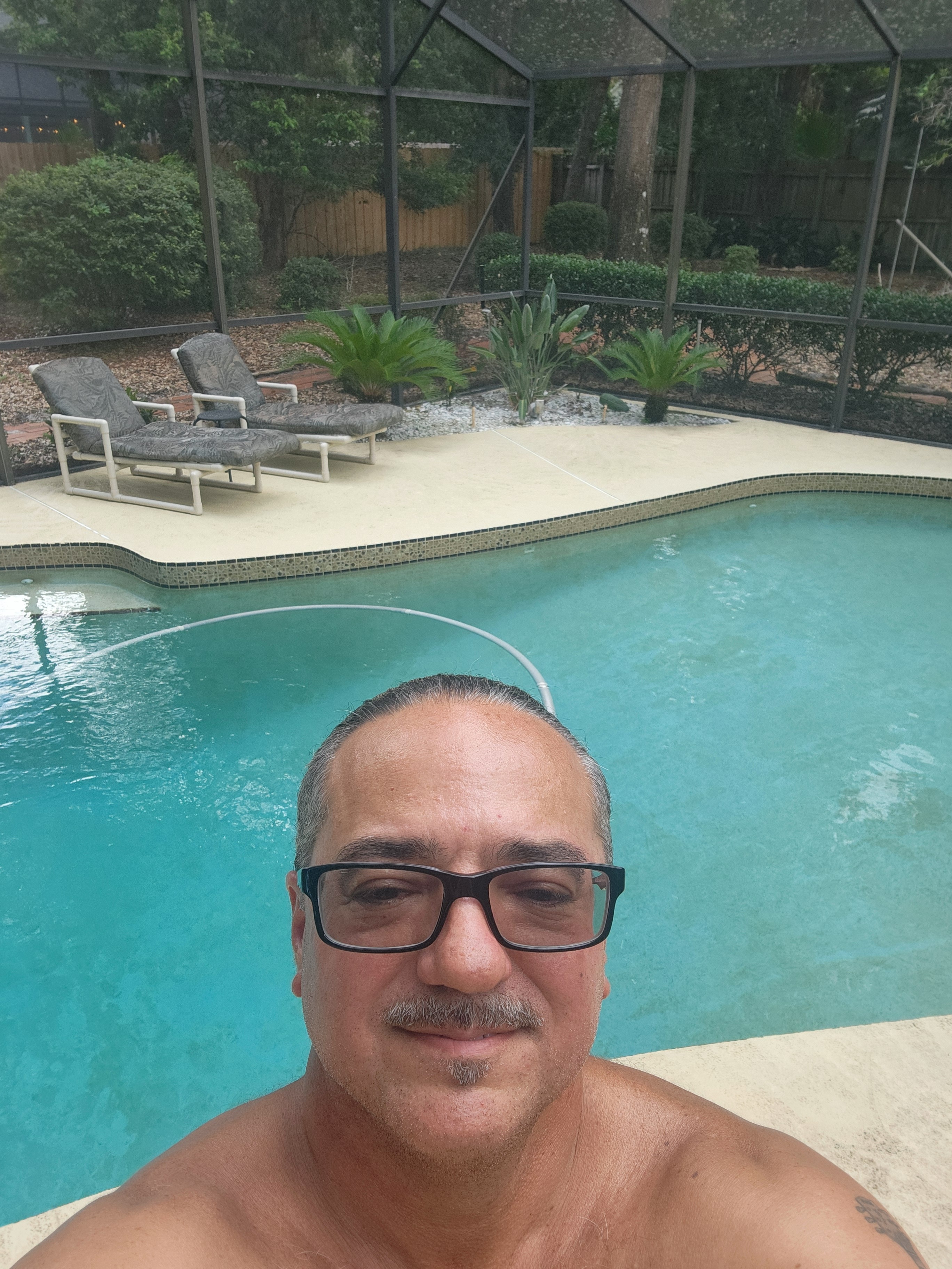 I work outside but decided to give myself the day off. The pool is nice and cool.